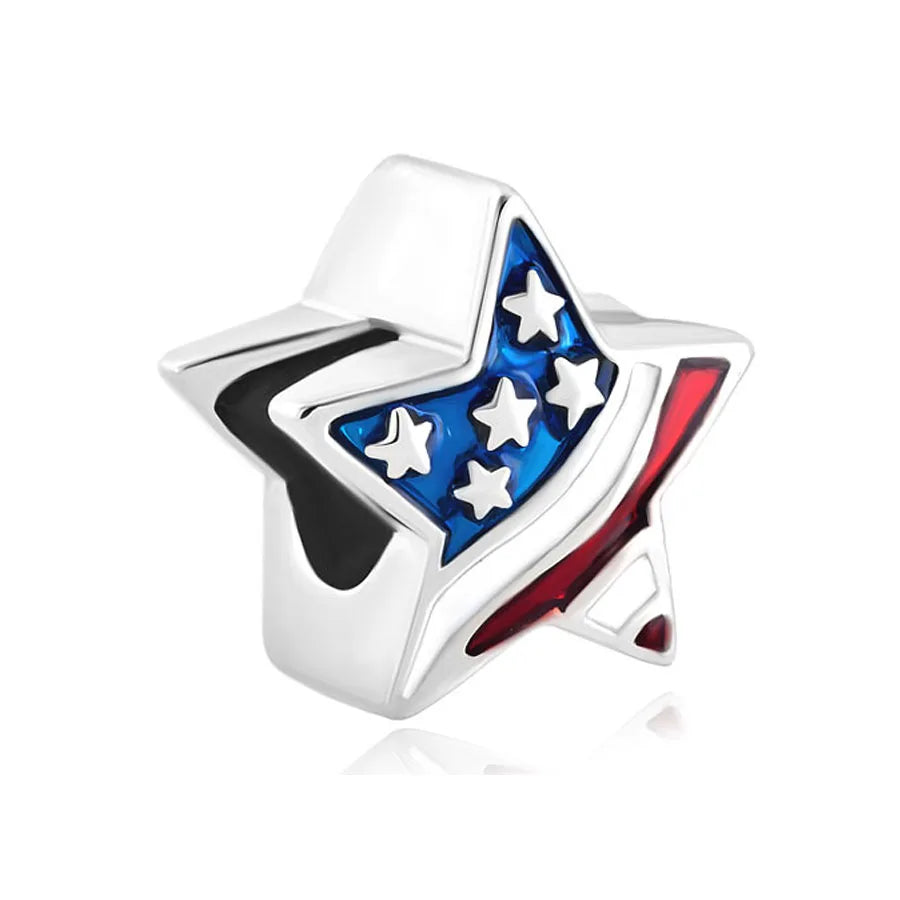 925 Sterling Silver National Flag Charms | Britain, Spain & Brazil Building Beads Fit Pandora Bracelet – Travel Jewelry Accessories