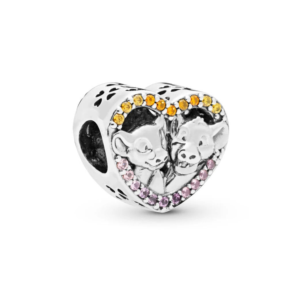 Miniso Disney 925 Silver Tiger & Lion Winnie The Pooh Charm Bead | Fit Original Bracelets & Necklaces DIY Women’s Jewelry