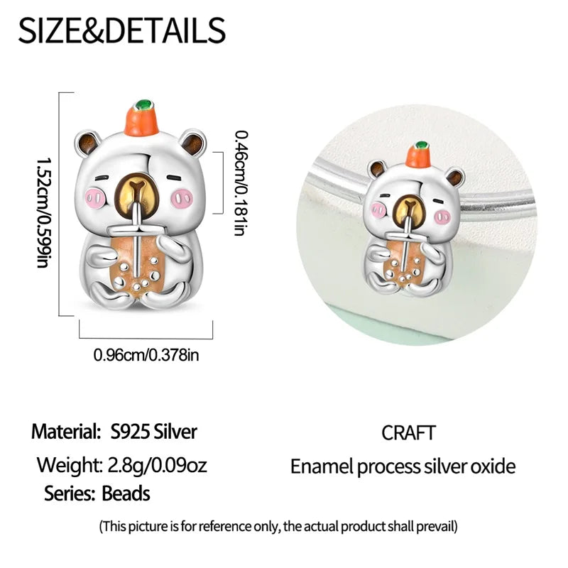 925 Sterling Silver Animal & Love Charms | Cat, Elephant, Bear, Swan & Easter Egg Beads Fit Original 3mm Bracelets DIY Jewelry