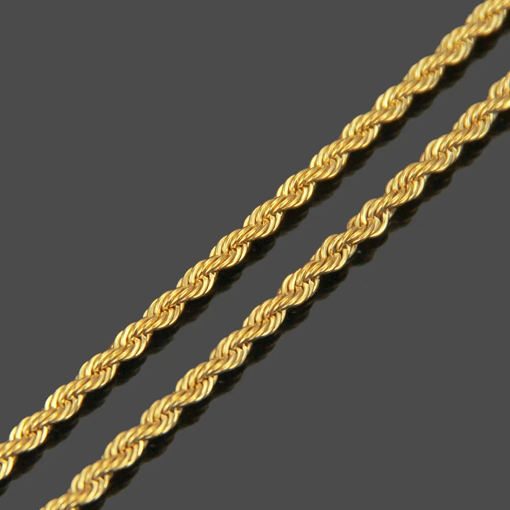 HNSP Stainless Steel Twist Rope Chain Necklace for Women & Men – Durable Pendant Chain Jewelry