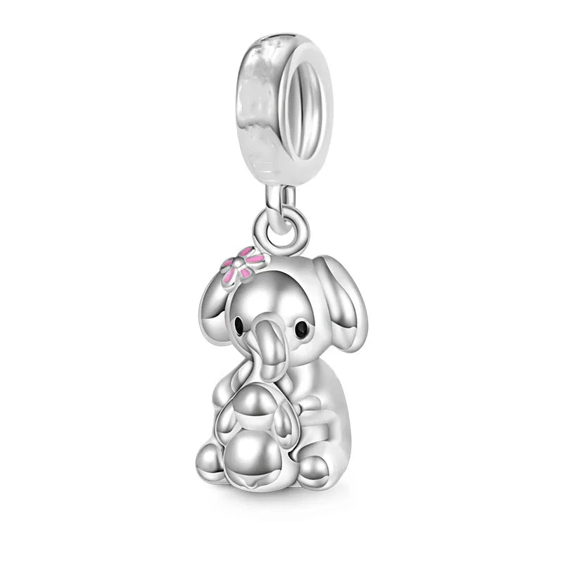 925 Sterling Silver Plated Dog, Cat & Owl Charms | Glow in the Dark Animal Beads | Fit Original Pandora Bracelet Women’s Jewelry