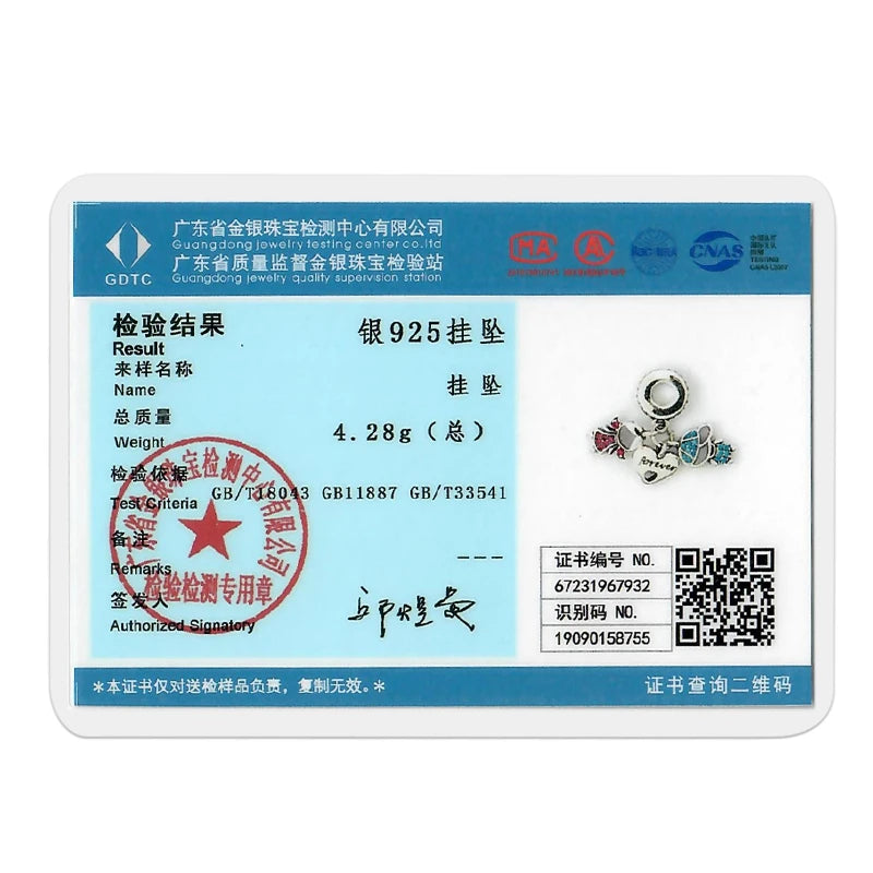 Original 925 Sterling Silver Girls Charms | Love Heart & Family Bead Pendant for Bracelets, Women’s Jewelry Gift