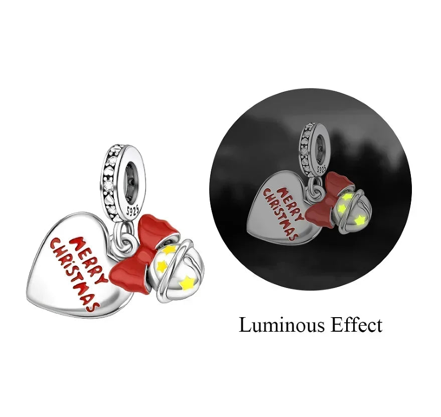 Christmas 925 Sterling Silver Charms | Santa Claus Reindeer Snowman Tree Beads Fit Original Bracelet