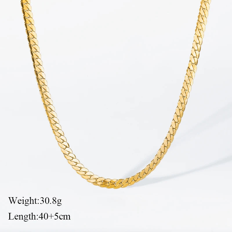 EILIECK 18K Gold Plated Stainless Steel Chain Necklace for Women – Waterproof Fashion Jewelry Gift