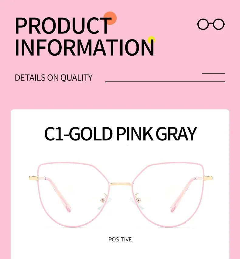 Cat Eye Flip-On Sunglasses for Women – Anti Blue Light Eyeglass Frames with Polarized Magnetic Clip | Ladies Fashion Computer Eyeglasses 7002