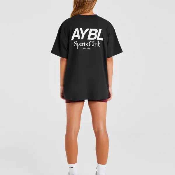 High-Quality Unisex Letter Print Sports T-Shirt – Short Sleeve Crew Neck Top for Men & Women 🌿✨