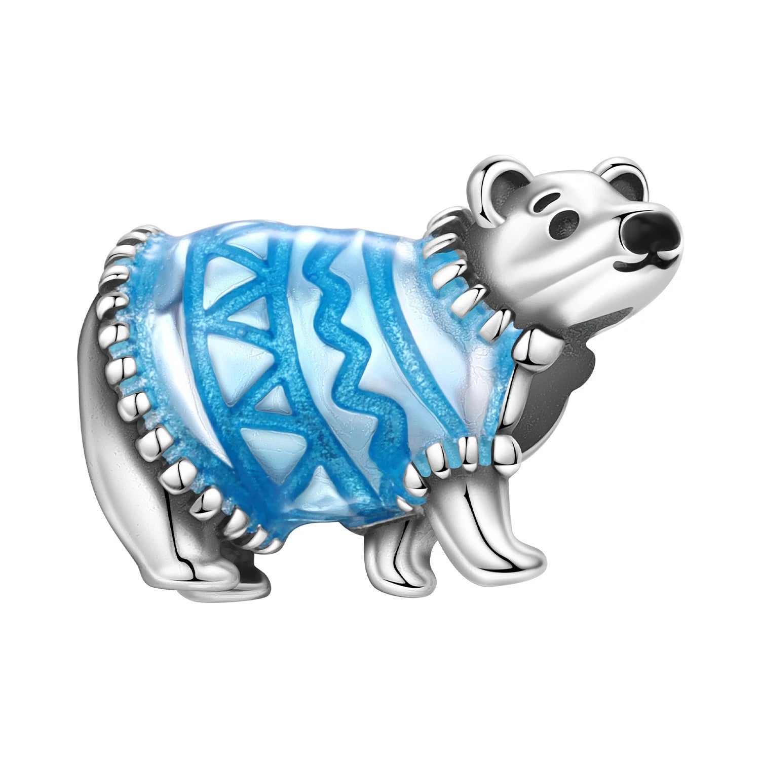 PANPOKI 925 Sterling Silver Blue Hat Penguin Beads | Animal Charms for Original Bracelet DIY Jewelry & Trendy Party Gifts