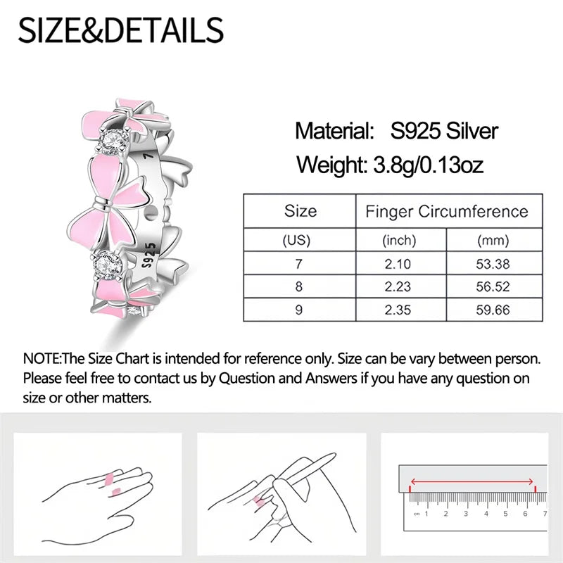 925 Sterling Silver Rings Collection | Bow, Heart, Sun, Moon & Star Zircon Rings for Women Jewelry Gift