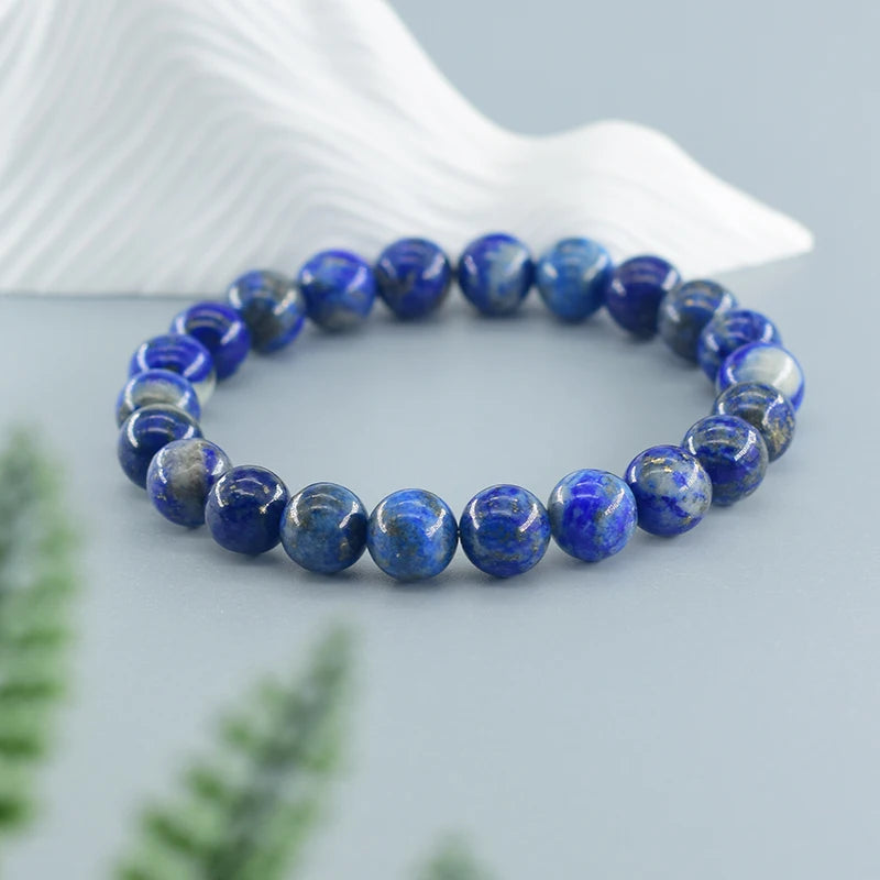 Real 5A Natural Lapis Lazuli Stone Beads Bracelet | Elastic Energy Healing Jewelry for Men & Women