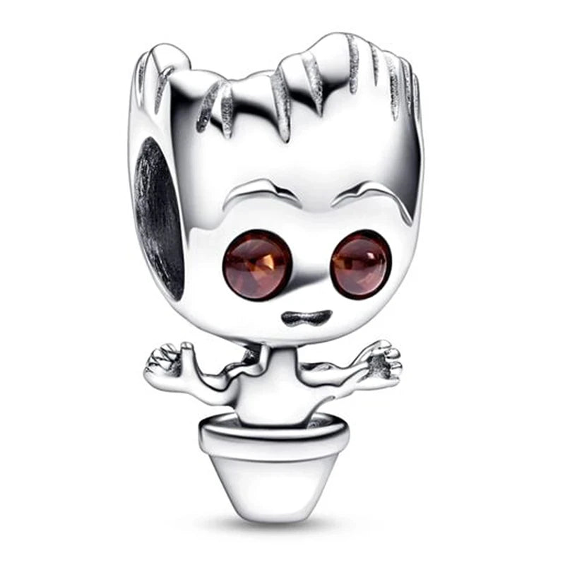 HEROCROSS Disney 925 Sterling Silver Charms | Mickey Mouse, Winnie the Pooh & Stitch Beads Fit Pandora Bracelet