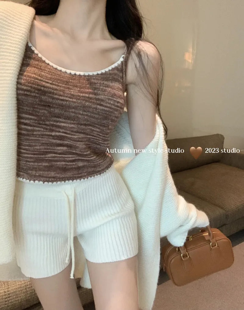 High Waist Knitted Wool Wide-Leg Pants for Women – Autumn Casual Straight Bootcut Trousers