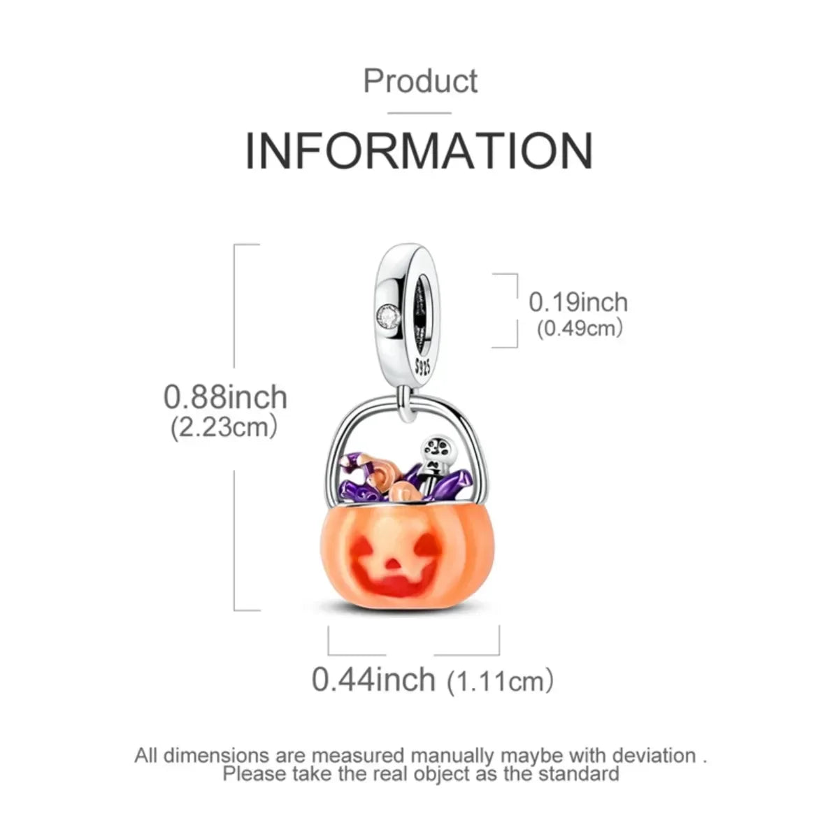 Original 925 Sterling Silver Halloween Charms | Pumpkin, Skull, Witch & Ghost Beads for Earrings, Pendants, Bracelets & Necklaces