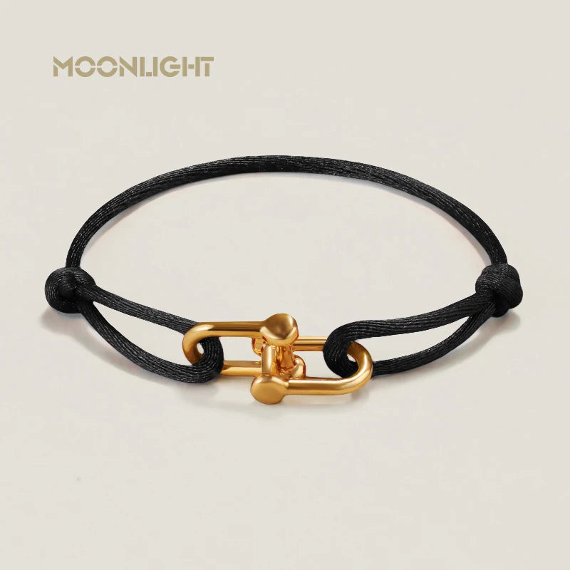 MOONLIGHT Adjustable U-Shape Silk Rope Bracelet | Classic Women’s Charm Bracelet High Quality Jewelry Gift