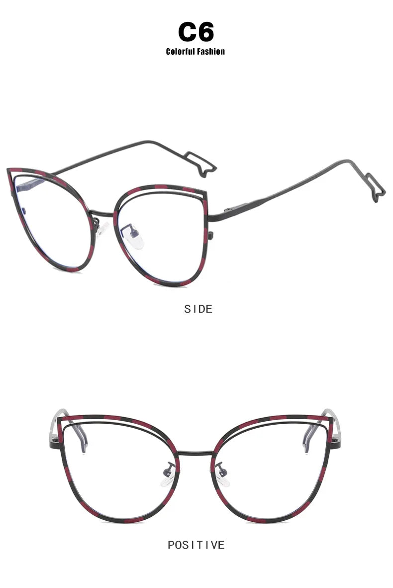 TANOXI Anti Blue Ray Reading Glasses for Women – Ins Metal Business Sunglasses for Men | Cat Eye Goggle UV400 Oculos Sol