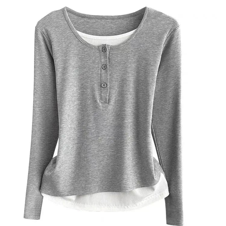 Women’s Loose Long Sleeve T-Shirt – Thin Base Layer Inner Wear | Casual Basic Top for Spring, Summer & Autumn