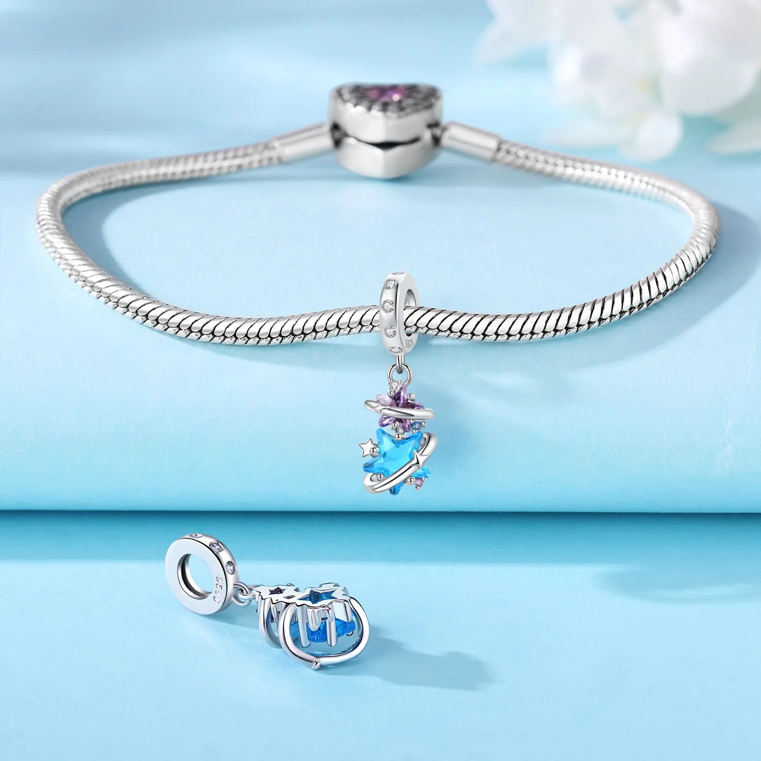 925 Sterling Silver Lovers Charms | Star Moon Sun & Magic Tarot Card Pendant for Bracelet Necklace DIY Jewelry Gift