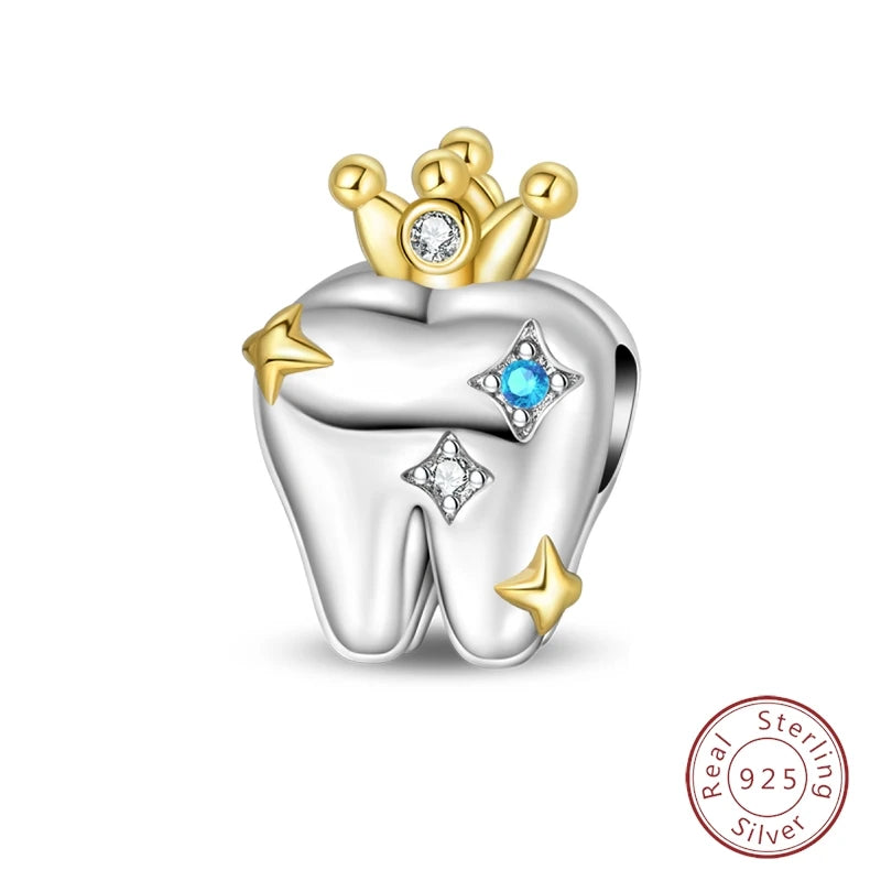 Doctor Nurse 925 Sterling Silver Charms Beads | Original Trendy Medical Pendant for DIY Bracelet Jewelry