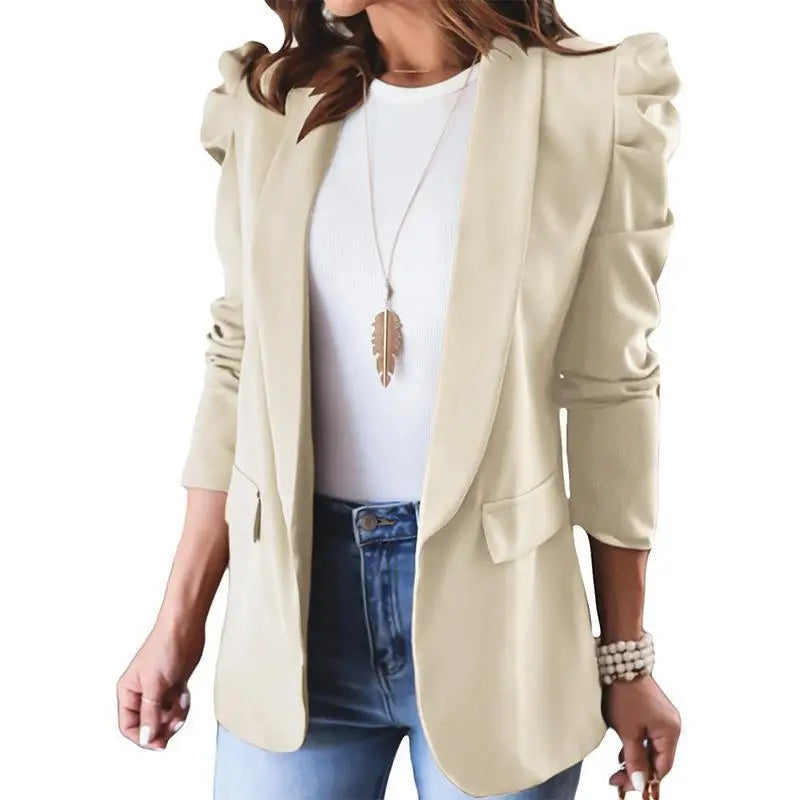 ✨ Women’s Slim Fit Lapel Suit Jacket 👚 Mid-Length Office & Casual Coat 🍁 Elegant Commute Style Blazer