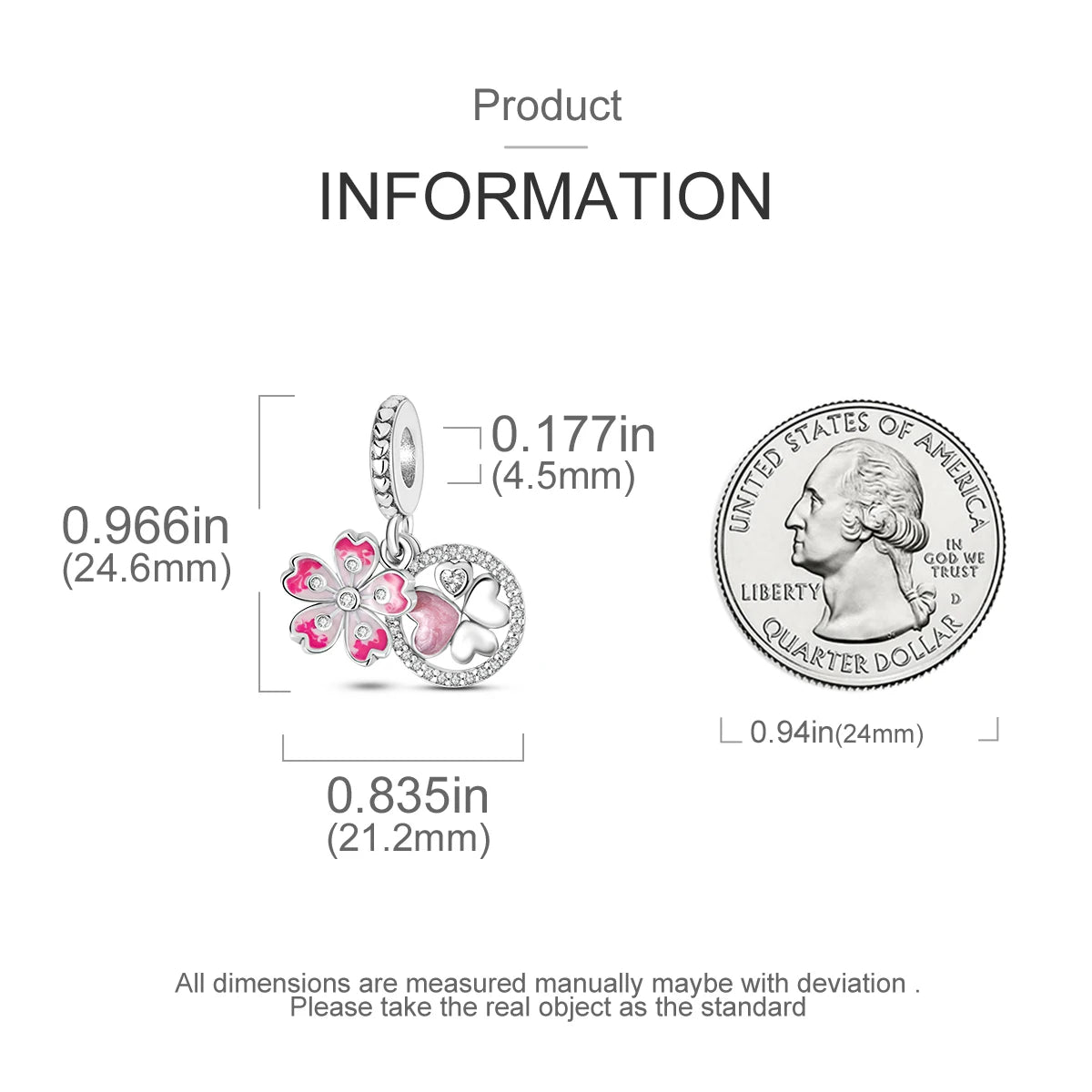 S925 Silver Heart Love Mom Infinity Charm | Dangle Bead Fit Bracelet Jewelry Mother’s Day Gift