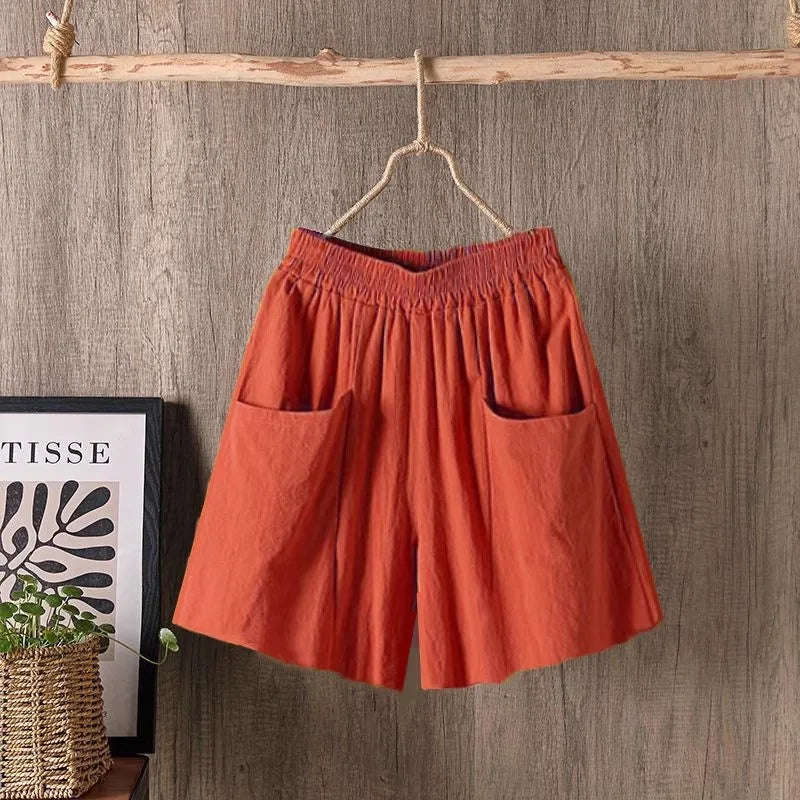Slimming Straight Leg Cotton Linen Harem Pants – High Waist Casual Summer Trousers Women Loose Fit