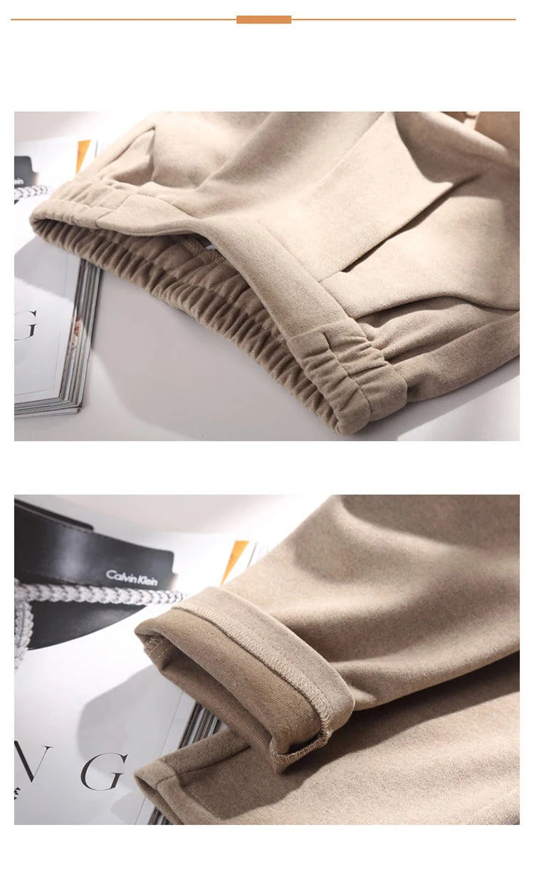 2024 Woolen Harem Pants for Women | High Waist Elastic Suit Pants | Korean Style Autumn Winter Trousers