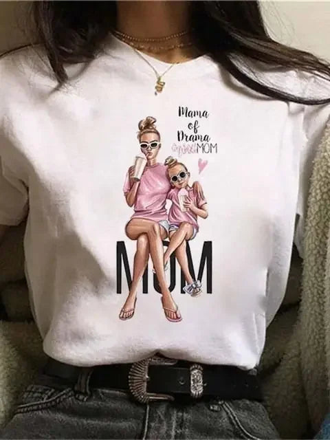 Maycaur Women's Graphic Printed T-Shirt | Korean Harajuku Short Sleeve Top | Fashion Casual Summer Tee