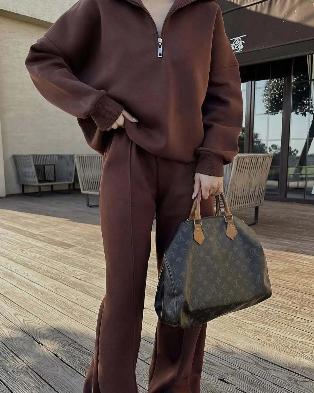 Women’s Autumn Winter Pants Set – Solid Color Pullover Sweatshirt & Trousers Casual Streetwear 🍂❄️
