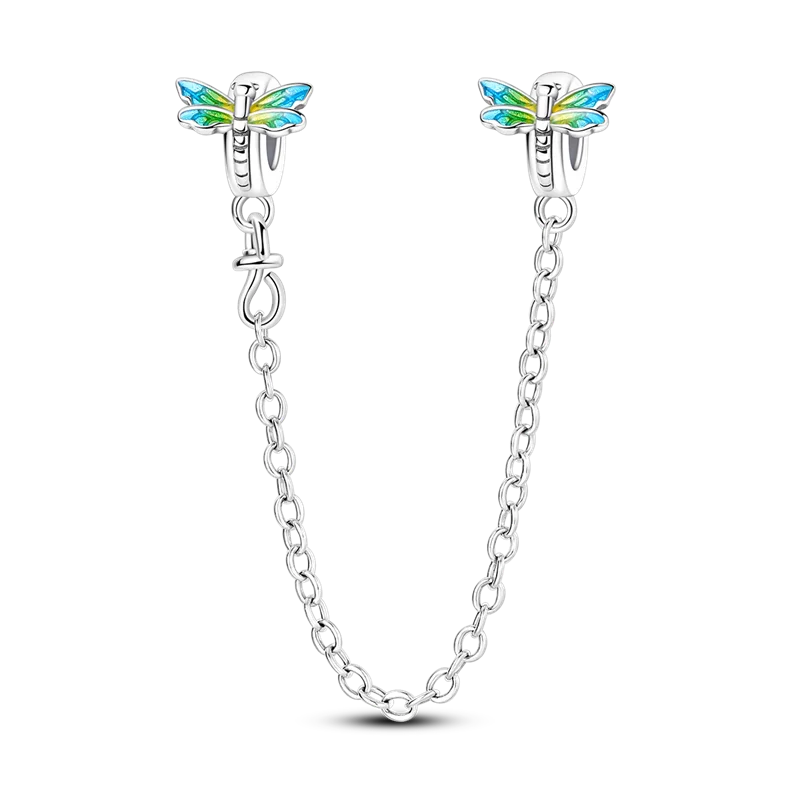 Silver Clasp 925 Sterling Silver Round Daisy Charm Beads | Safety Chain Pendant for Original Bracelets Jewelry