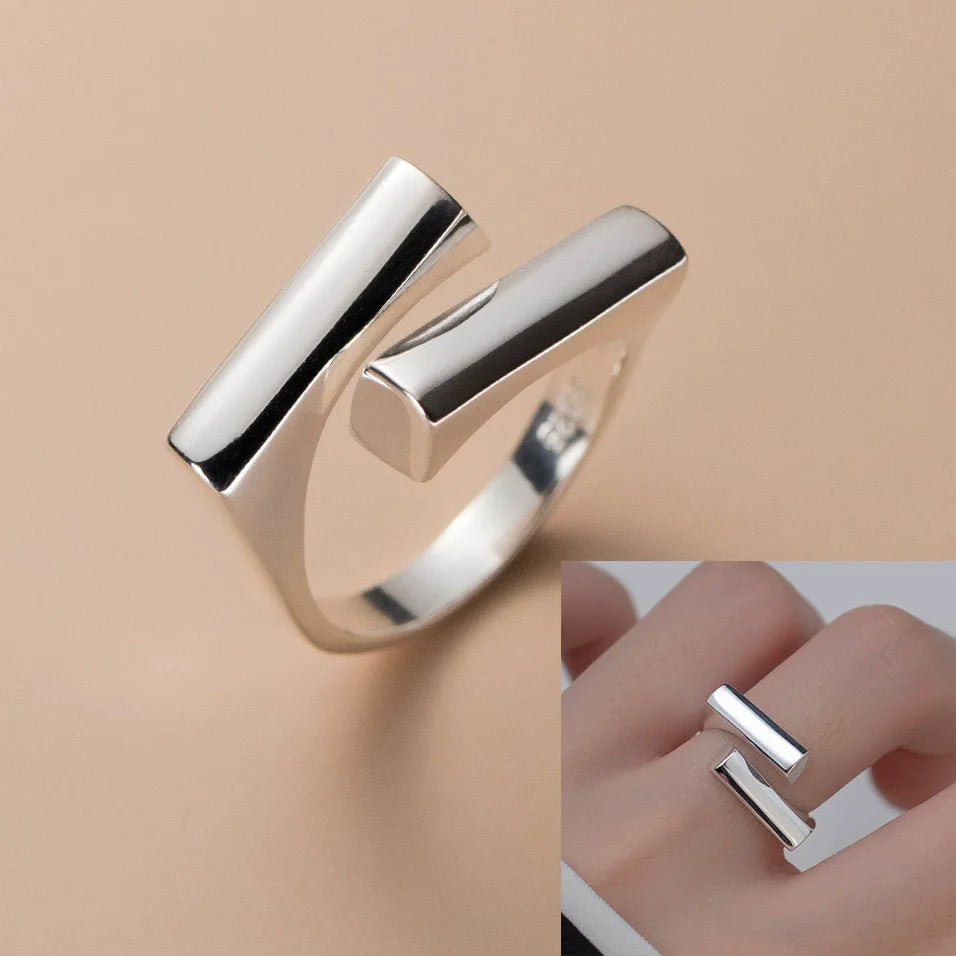 VENTFILLE 925 Sterling Silver Irregular Geometry Ring – Women’s Minimalist Jewelry Gift