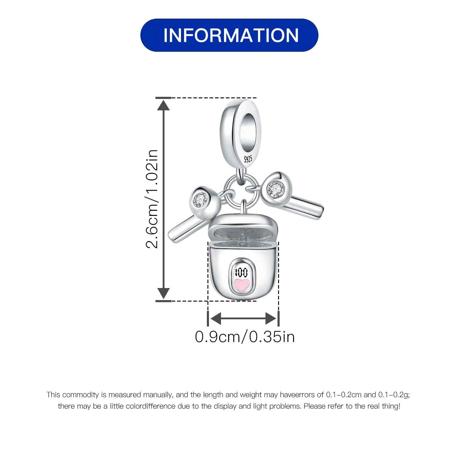 925 Sterling Silver Western Cowboy Boots Charm Bead | Hobby Series Pendant for Bracelet DIY Jewelry Gift