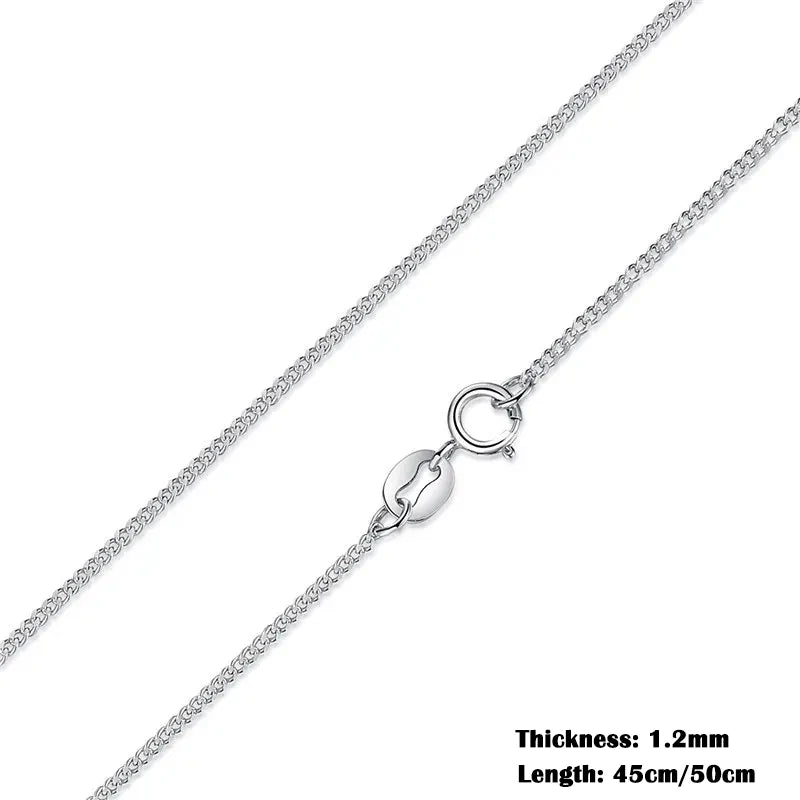 BAMOER Classic 925 Sterling Silver O-Chain Necklace – Adjustable Box Chain for Women