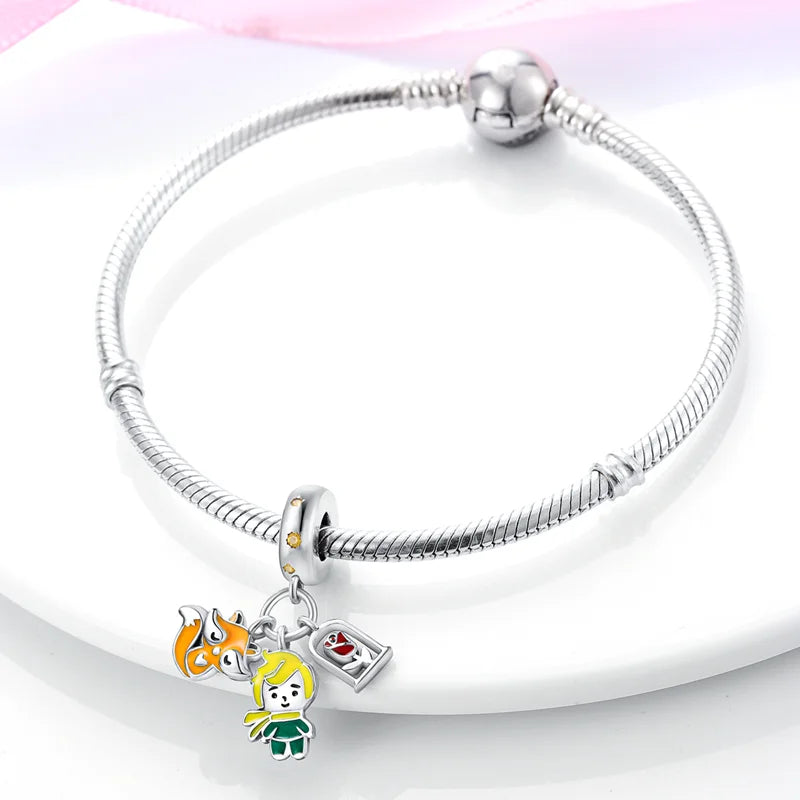 925 Sterling Silver Sweetheart Sister Charm | Fit Original Pandora & 3mm Bracelets DIY Jewelry Gift for Women