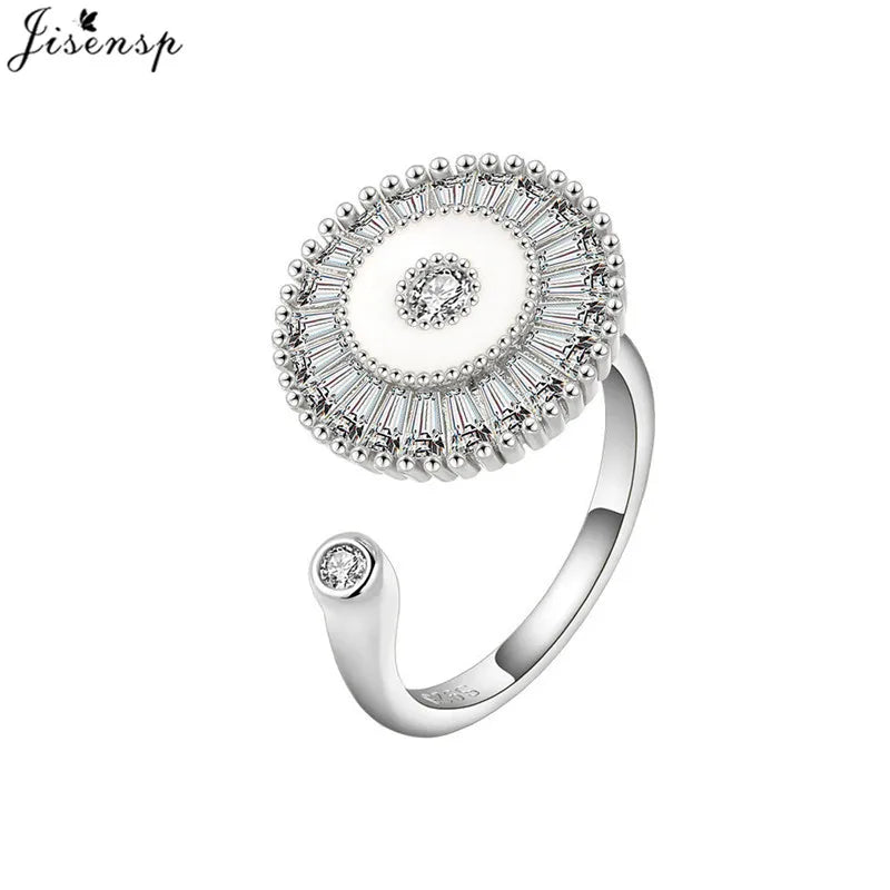 Luxury Fashion Fidget Spinner Ring | Crystal Planet & Butterfly Finger Ring for Women, Anti-Stress Jewelry