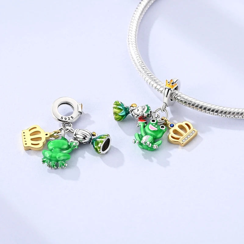 925 Sterling Silver Colorful CZ Zircon Dangle Charm | 2025 New Fashion Bead | Fits Pandora Bracelet | DIY Jewelry Gift