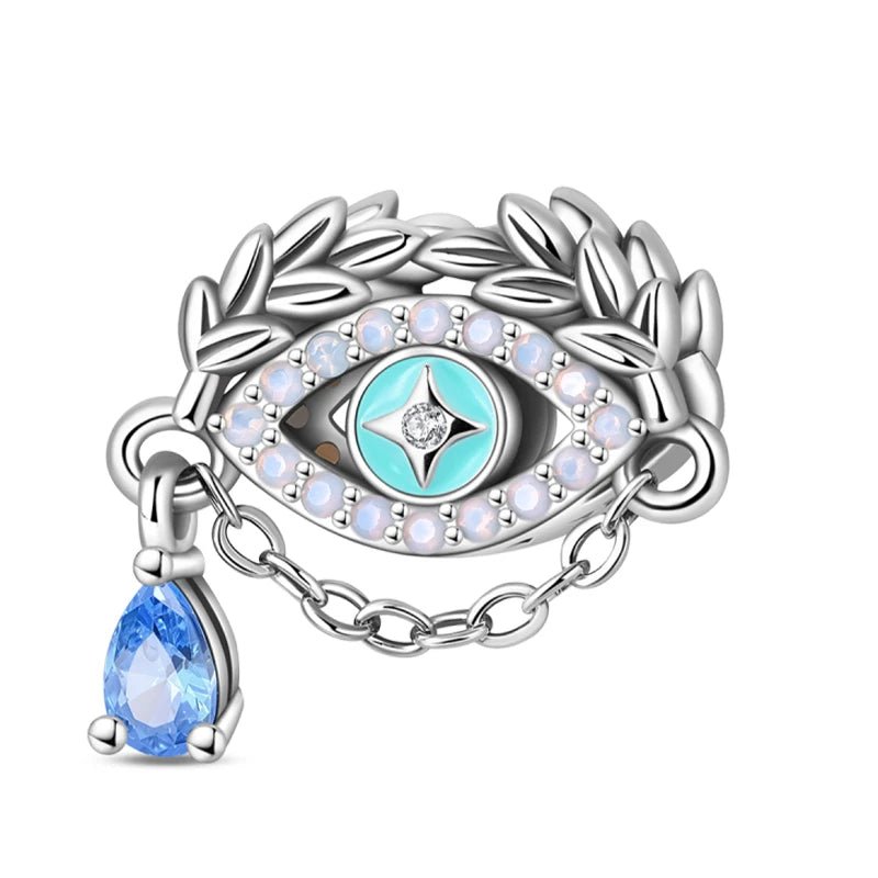 Original 925 Sterling Silver Luminous Lantern & Magic Cat Charm Bead | Glowing Angel Jungle Pendant for Bracelet Jewelry