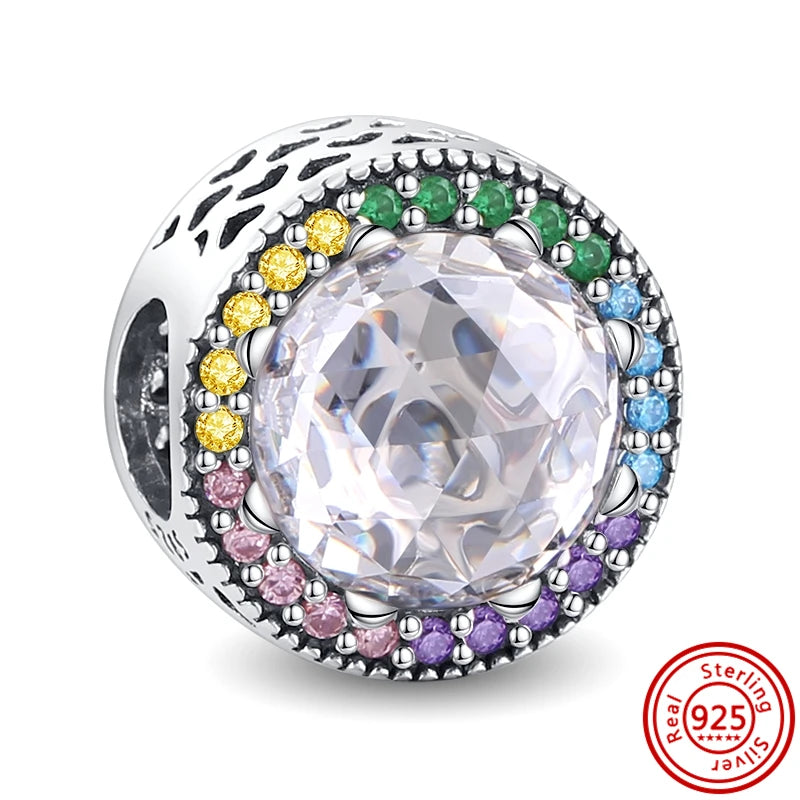 925 Sterling Silver Heart Pave Zircon Family Tree Charm | Fits Original Bracelet Women’s Luxury Jewelry Gift