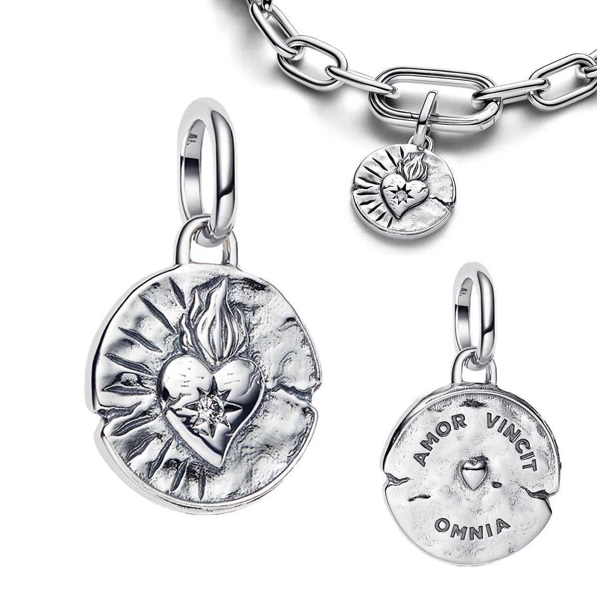 925 Sterling Silver Golden Geometry Set Charms | Heart Star Earrings Rings Bracelets Necklaces Women DIY Jewelry Gift