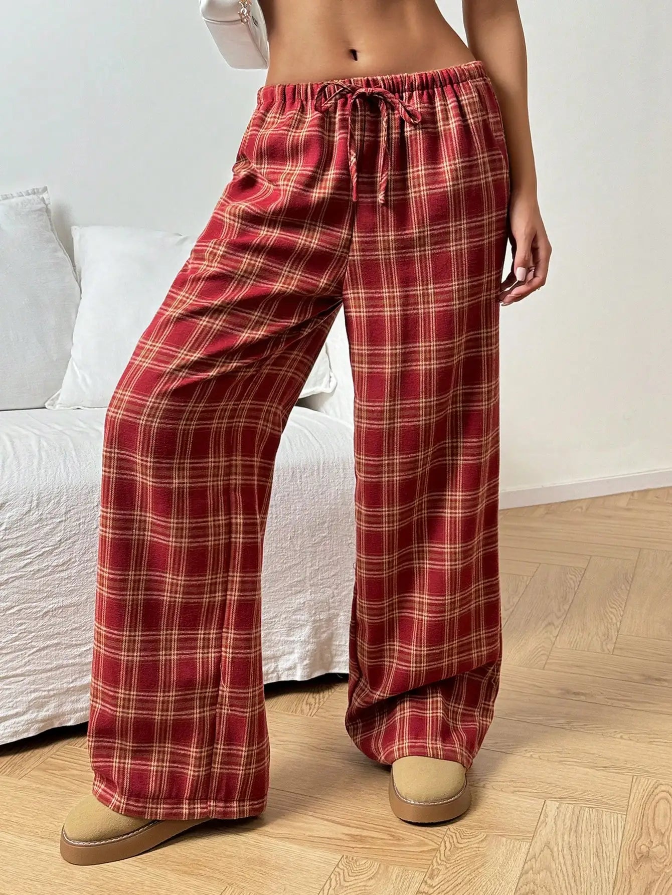 Vintage Slouchy Women's Pants with Pockets | Retro Aesthetic Drawstring Waist Trousers | Casual Loose Fit Pants