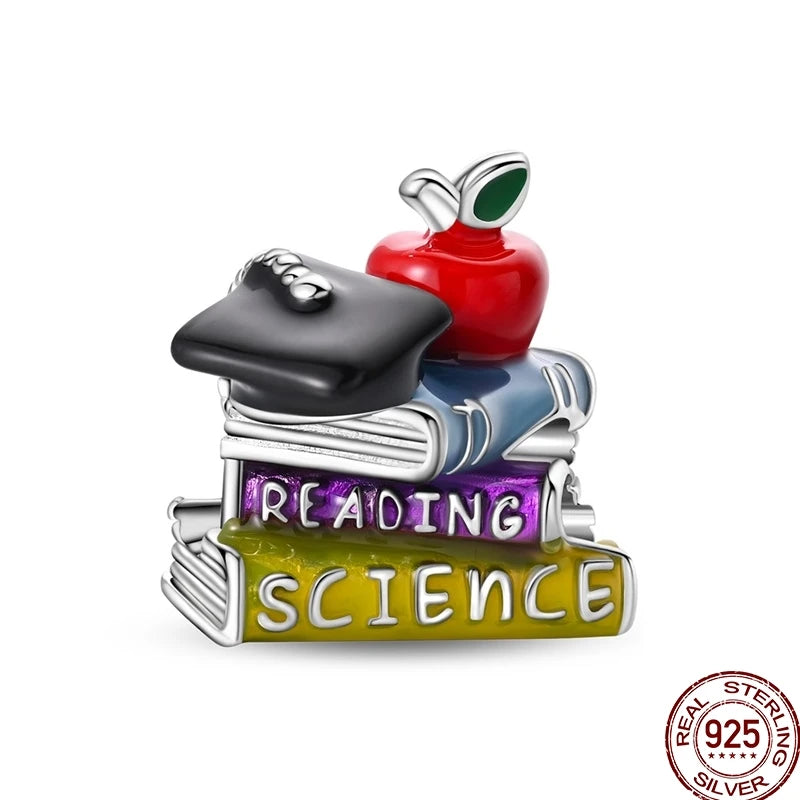 100% 925 Sterling Silver Heart Family Charms with Pumpkin & Pave Zircon Pendant – Fits Original Bracelet DIY Jewelry Gifts