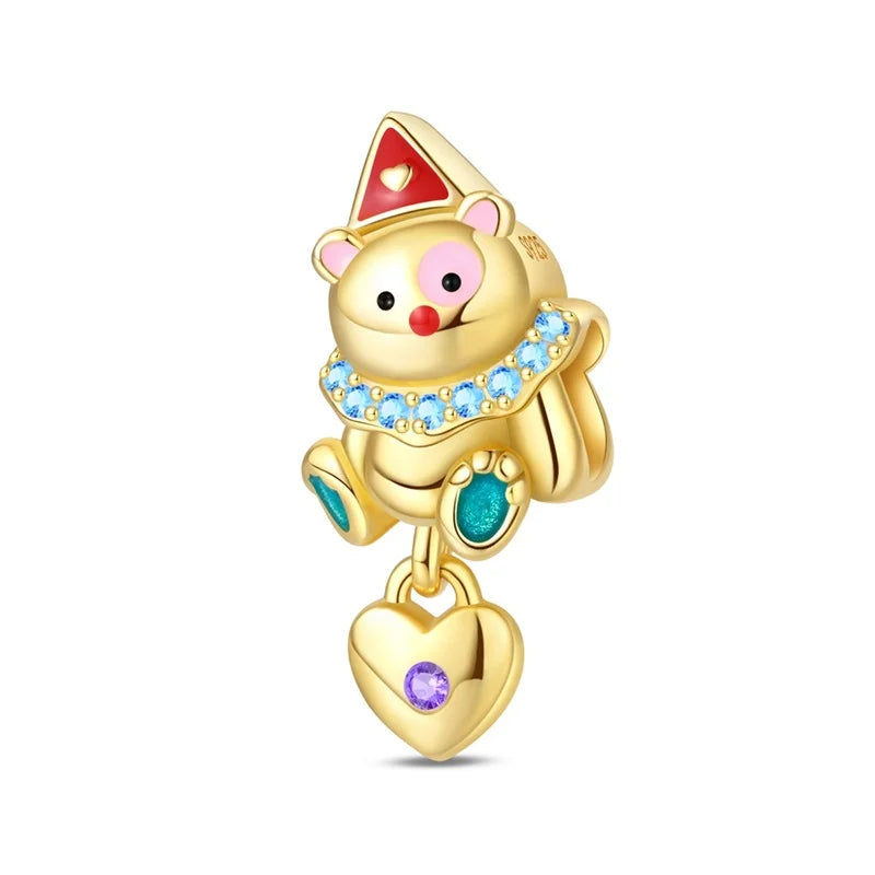 925 Sterling Silver Animal Charms | Bear, Rabbit, Dog, Panda, Elephant & Pig Beads Fit Original Bracelet DIY Jewelry Gift