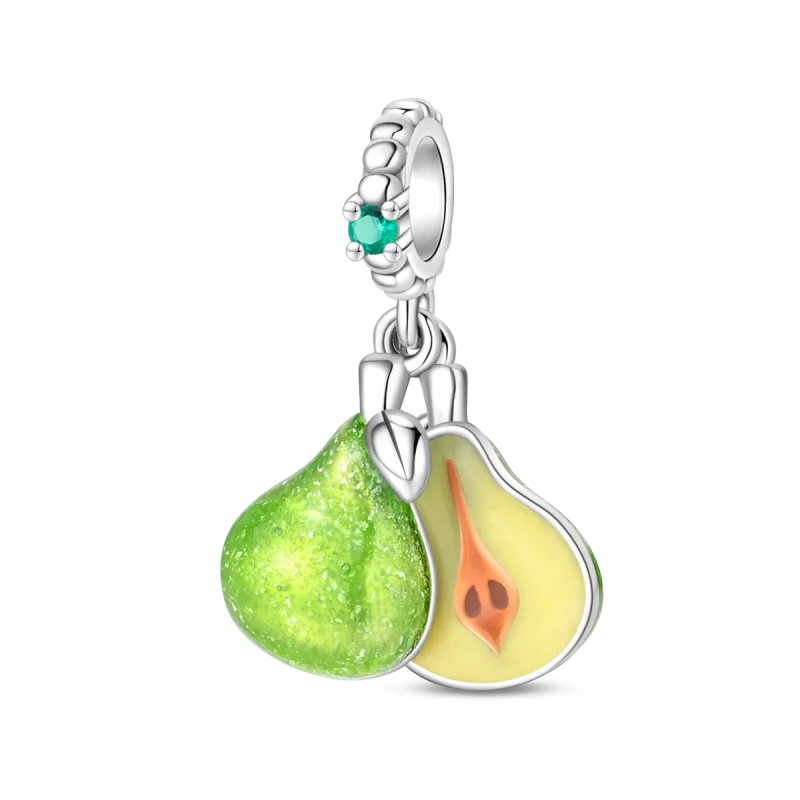 925 Sterling Silver Fruit Series Beads | Raspberry, Strawberry, Avocado & Lemon Dangle Charms for Bracelet