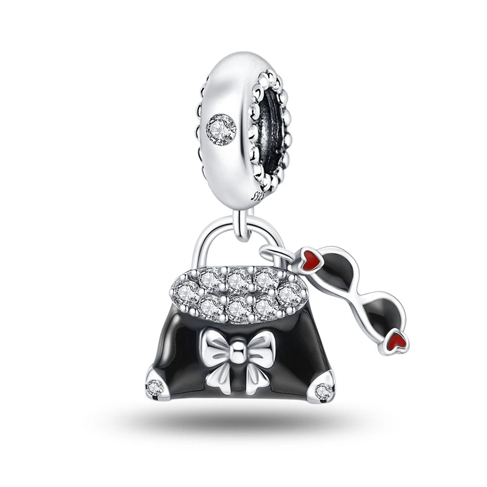 925 Sterling Silver Western Cowboy Boots Charm Bead | Hobby Series Pendant for Bracelet DIY Jewelry Gift