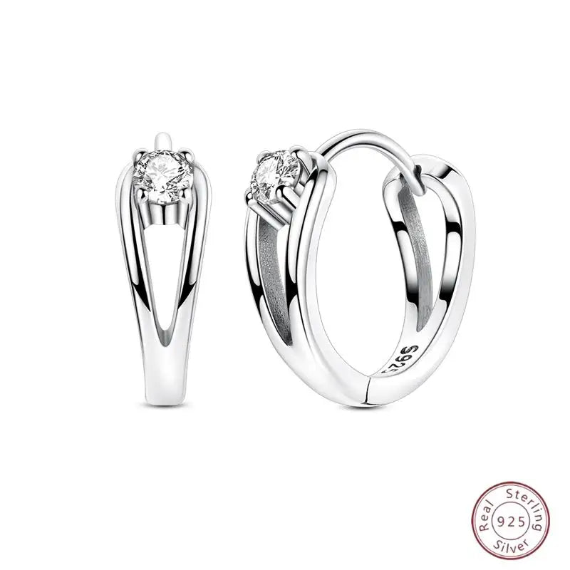 New Original 925 Sterling Silver Sweetheart Bow & Crab Ocean Earrings | Donut Zircon Round Design Women’s Fine Jewelry