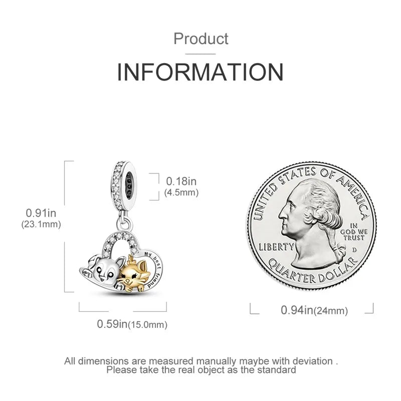 Cat Collection 925 Sterling Silver Charms Bead | Persian Bell & Multifarious Cat Dangle Fit Pandora Bracelet Necklace DIY Jewelry