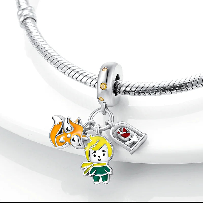 925 Sterling Silver Sweetheart Sister Charm | Fit Original Pandora & 3mm Bracelets DIY Jewelry Gift for Women