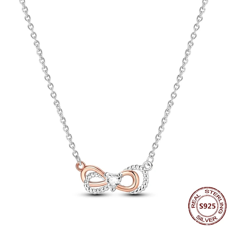 Heart to Heart Necklace 925 Sterling Silver Love Pendant Chain for Women – Wedding & Engagement Fine Jewelry