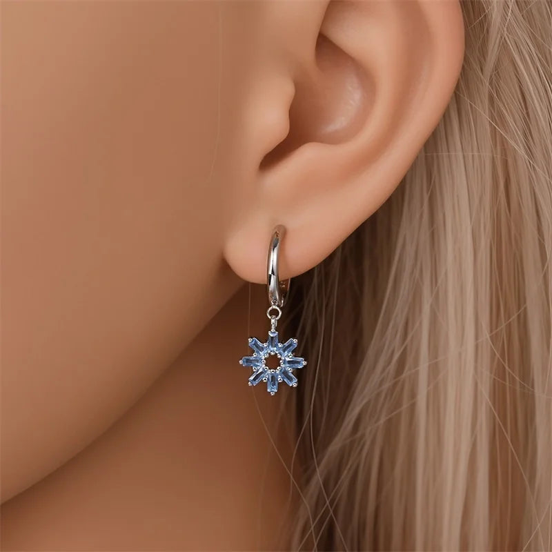 New Original 925 Sterling Silver Sweetheart Bow & Crab Ocean Earrings | Donut Zircon Round Design Women’s Fine Jewelry