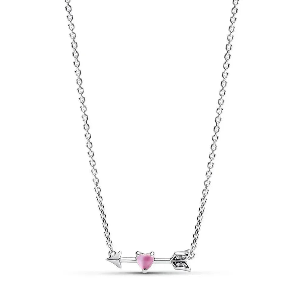 Colorful Heart-Shaped 925 Sterling Silver Pendant Necklace – Lover’s Holiday Jewelry