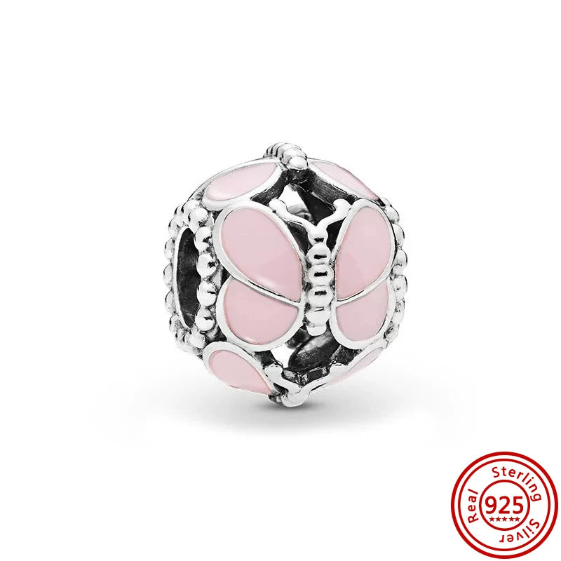 New 925 Sterling Silver Forever Always Love Murano Glass Beads | Sparkling Lucky Charms for Original Pantaro Bracelets DIY Jewelry