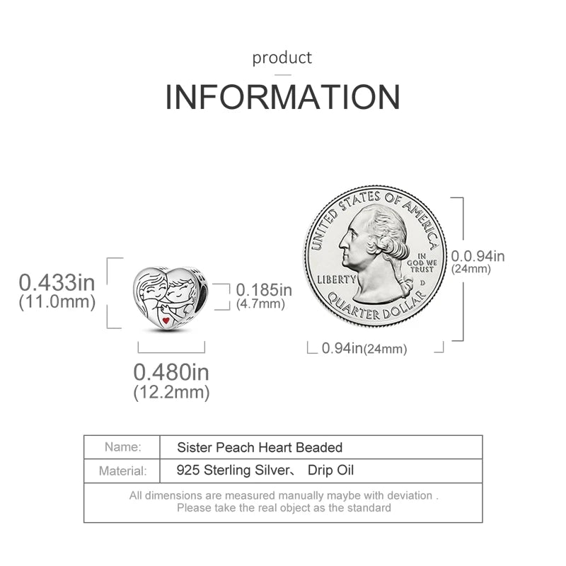 Original 925 Silver Colorful Heart Charm Beads | Fit 3mm Bracelets & Necklaces, Women’s DIY Fine Jewelry Gift